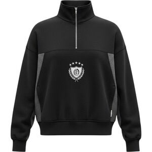 NWT Fleece Factory Art & Motion Half Zip Colorblock Sweatshirt Crest Medium